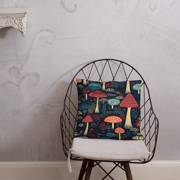RETRO MUSHROOM FOREST Accent Pillow
