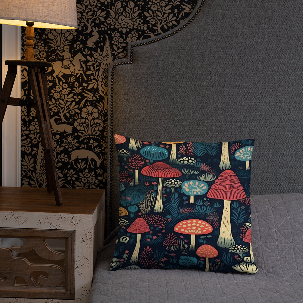 RETRO MUSHROOM FOREST Accent Pillow
