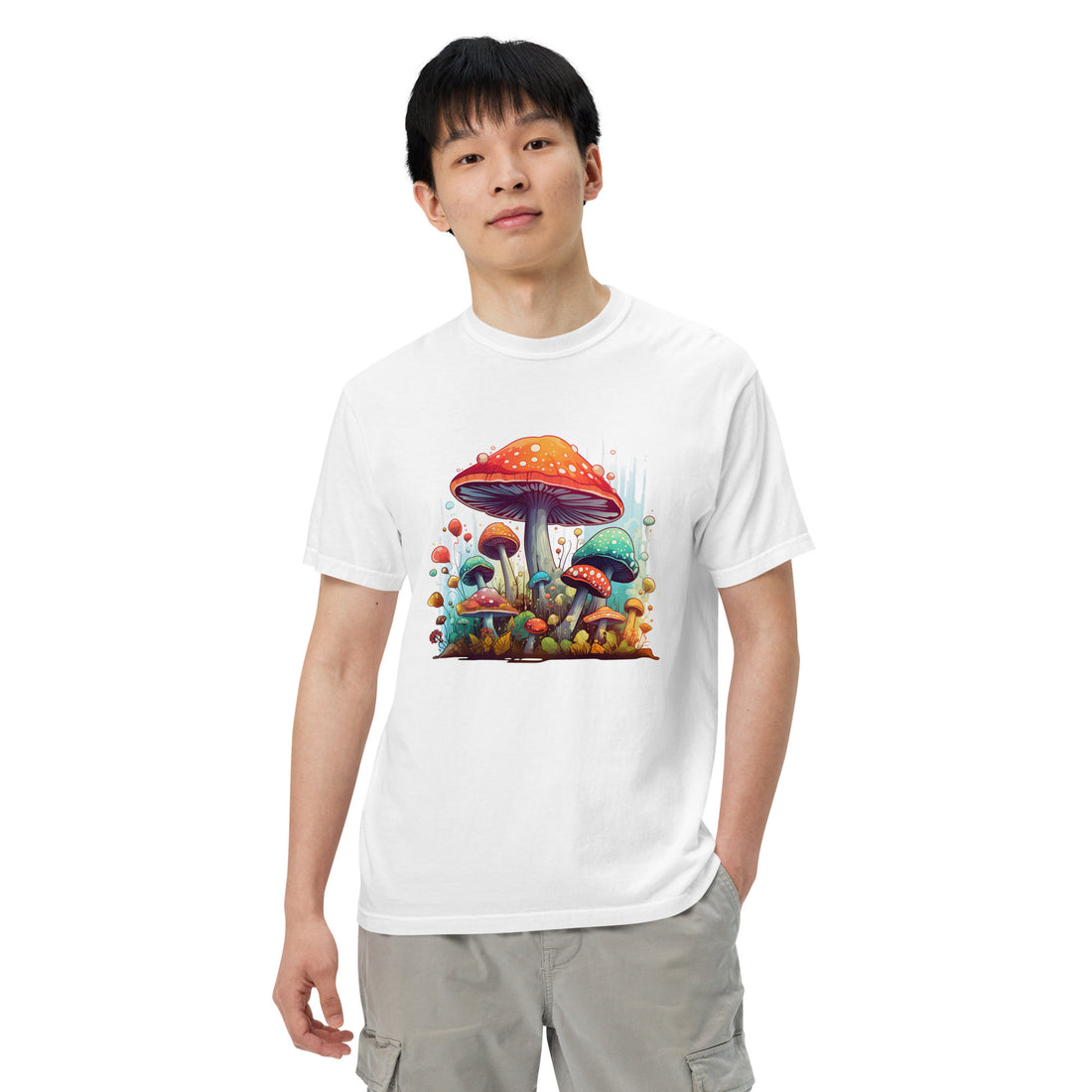 WHIMSICAL MUSHROOM GROVE Unisex Garment-Dyed Heavyweight T-shirt